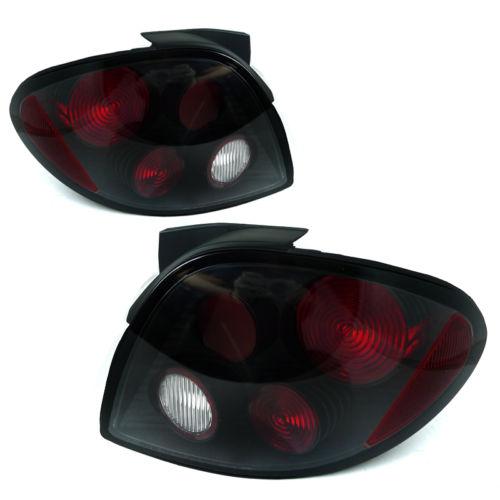 For 2000-2002 black housing rear brake tail lights pair