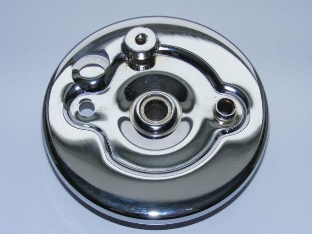 Cushman chrome rear wheel brake backing plate for cast iron eagle