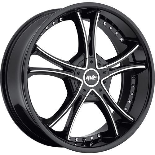 18x7.5 black avenue a604 wheels 5x110 5x115 +40 buick riviera passage century