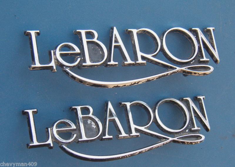 Chrysler lebaron script emblems mopar oem badge 82-88? metal vtg lot