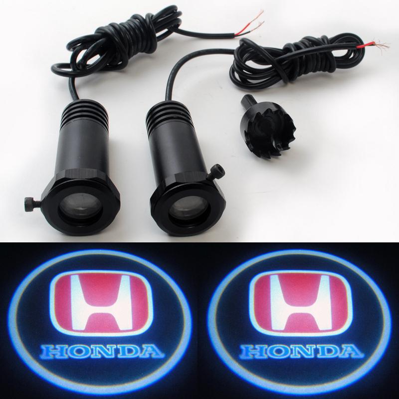 2x led car door laser projector shadow logo light cree bulb for honda logo lamps