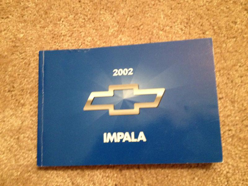2002 02 chevrolet chevy impala owners manual  free shipping!!!