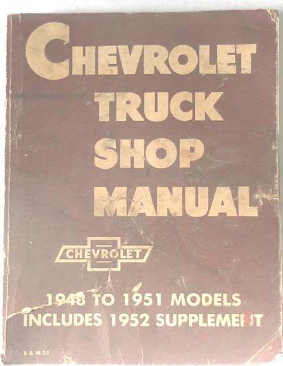 1948 - 1951 chevrolet truck service repair manual original 