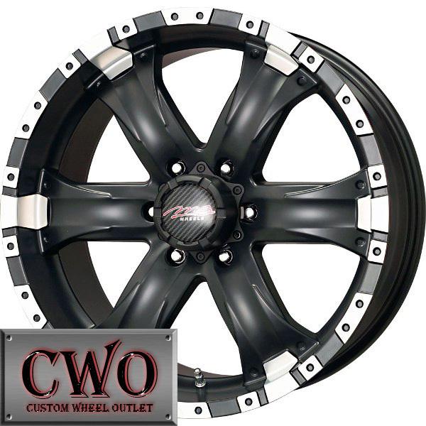 17 black chaos 6 wheels rims 6x139.7 6 lug sierra titan tundra gmc chevy
