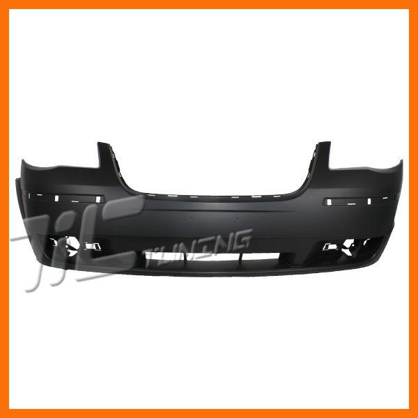 08-10 chrysler town country front bumper w/o washer black raw replacement