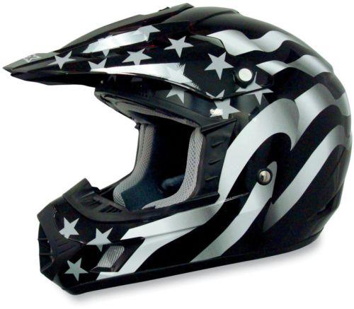 Afx motorcycle fx-17 flag stealth helmet size small