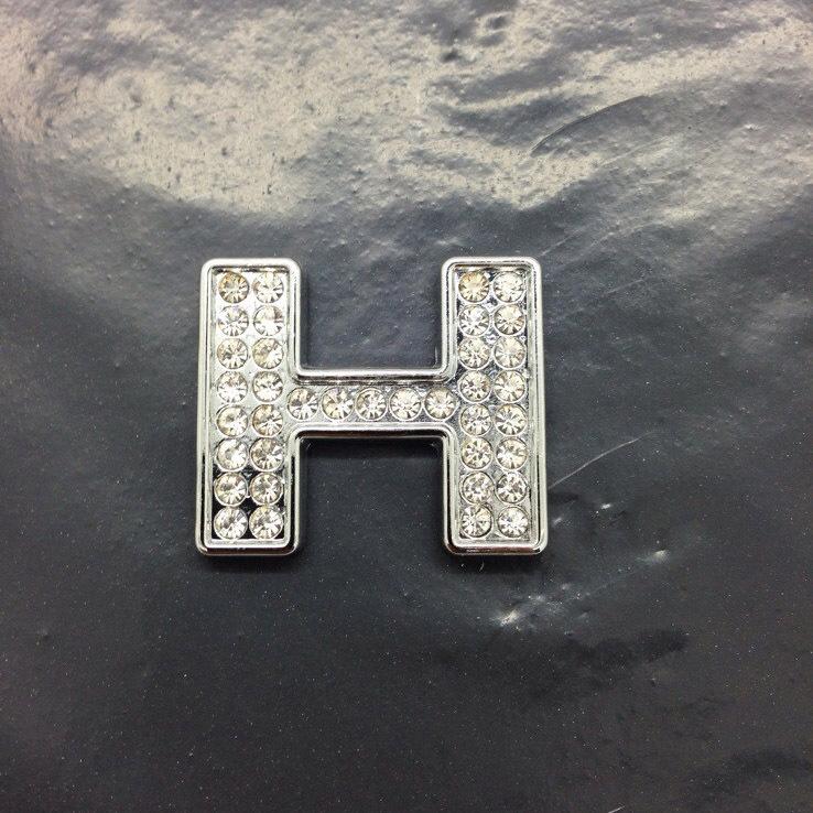 Luxury diy diamond 3d chrome letters number sticker decal decoration - letter h