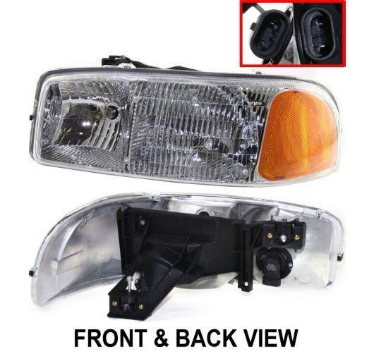 New headlight lamp driver left side clear lens full size truck yukon gm2502188