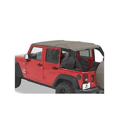 Bestop soft top safari header bikini polymer cloth khaki diamond wrangler jk