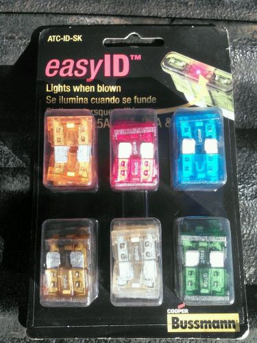 Bussmann atc-id-sk easy id fuse assortment kit - 42 piece new free shipping!