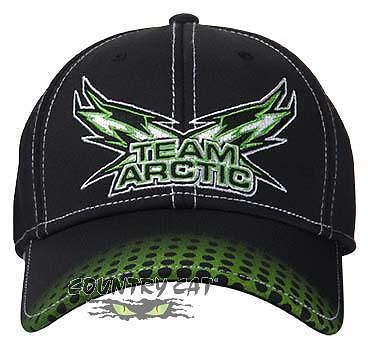 Arctic cat team arctic performance cap hat - black / lime s/m l/xl 5243-08_