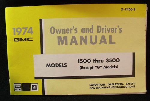 1974 gmc owners and drivers manual 1500 thru 3500