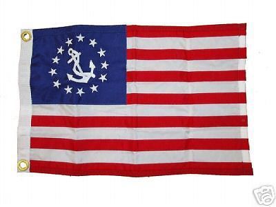 New  yacht  ensign american boat flag  new!! 20x30 inches pole type mount new