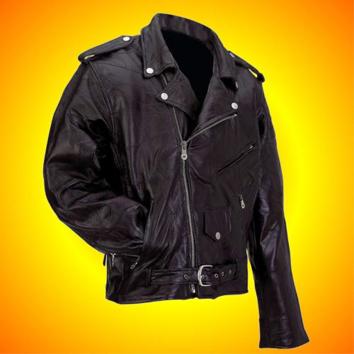 Leather motorcycle-biker jacket--men&#039;s size medium--free cap with purchase