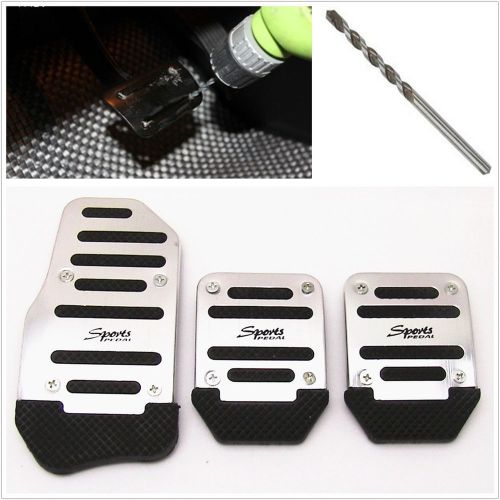 3 pcs car manual brake clutch accelerator nonslip foot pedal cover belt drill