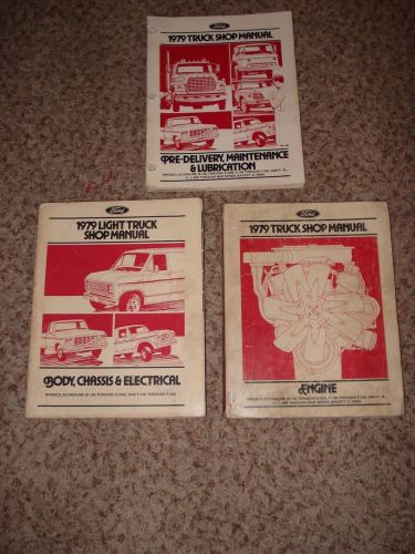 1979 ford truck bronco shop manual set original service books oem repair f ser.