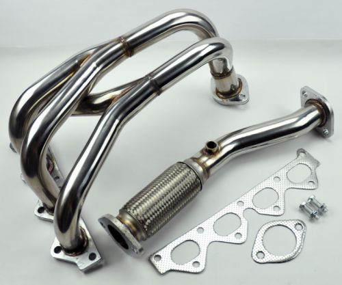 2.0l dohc stainless race manifold header &amp; downpipe fits hyundai tiburon 97-01