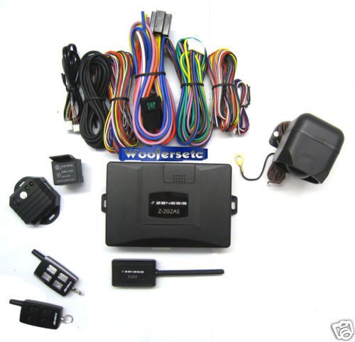 Z-202as zenesis 2 way fm security car alarm +remote engine starter combo new