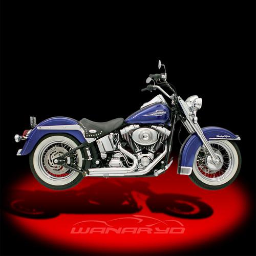 Pro-street exhaust systems,t/o chrome for 1986-2011 harley softail fwd control
