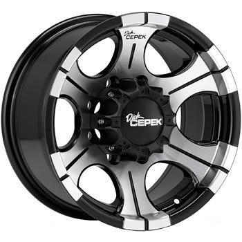 16x8 black dick cepek dc-2  6x5.5 -12 wheels toyo open country at ii p245/70r16