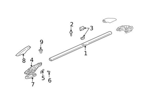 Genuine 2005-2010 honda odyssey rail cover 75276-shj-a21