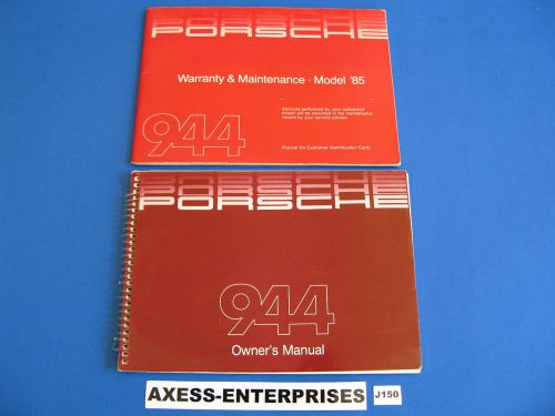 86 1986 porsche 944 owners drivers manual + 1985 warranty maintenance book j150