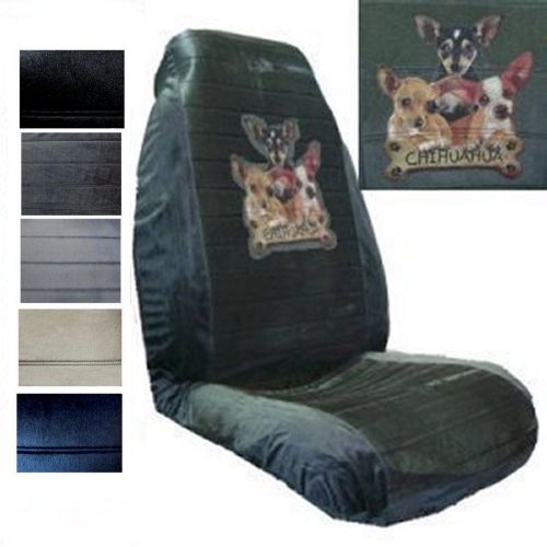 Velour seat covers car truck suv chihuahua trio with bone high back pp #x