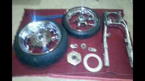 Kawasaki  zx-14 240 wide fat tire kit chrome  wheel complete 