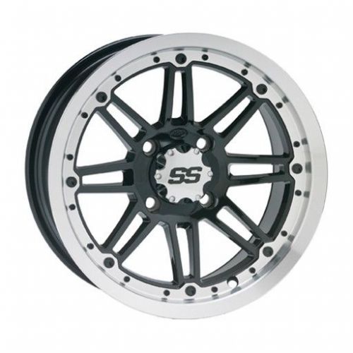 4 itp ss216 black &amp; machined 12x7 2+5 4/4   golf cart wheels