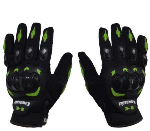 1 pair kawasaki full finger guantes motorcycle gloves motorbike luva size l