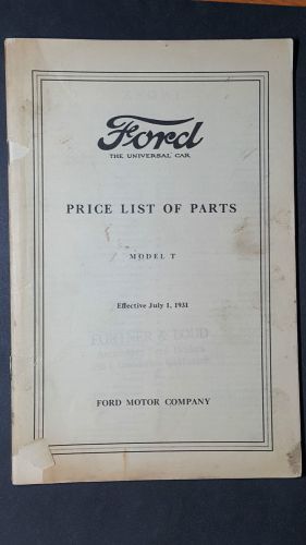 1931 ford model t price list of parts