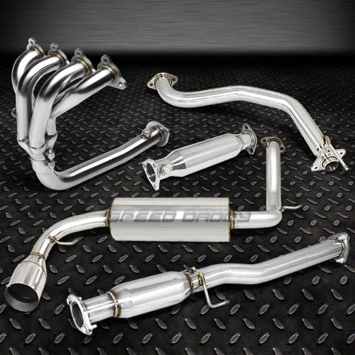 4.5&#034; muffler tip racing catback+4-1 header manifold+pipe exhaust for cr-x ed8/9