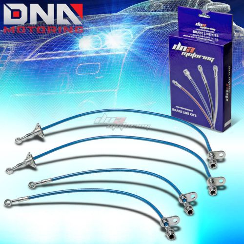 For 92-96 honda prelude bb2 ba8 blue stainless steel hose braided brake line