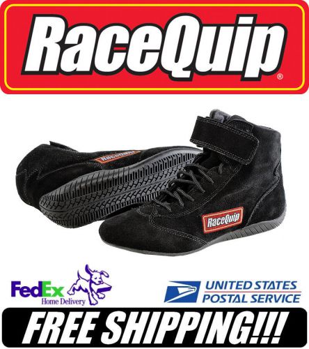 Racequip sfi 3.3/5 black suede leather racing/driving shoes size 10 #30300100