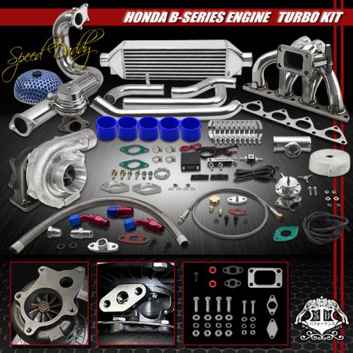 T04e 14p t3/t4 turbo kit bolt-on intercooler+manifold b16/b18 civic/del sol/dc2