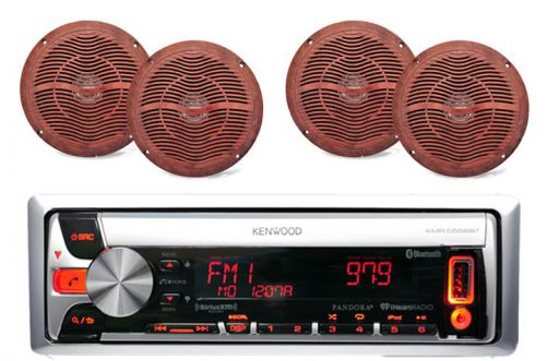 Kenwood kmrd562bt cd aux bluetooth iphone stereo,4 wood grain look 6.5&#034; speakers