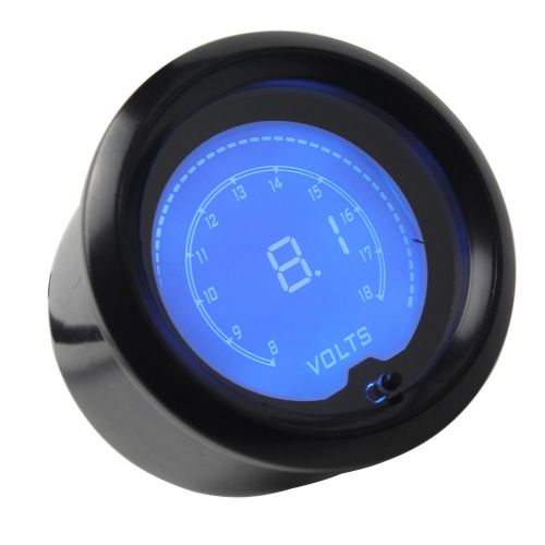 2&#034; 52mm blue 7color led light volt voltage meter car digital gauge smoke len wys