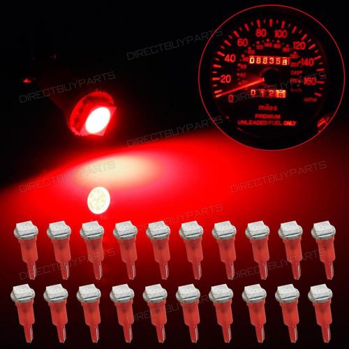 20x t5 red 58 70 74 dashboard panel gauge 5050 smd led wedge lamp bulb light