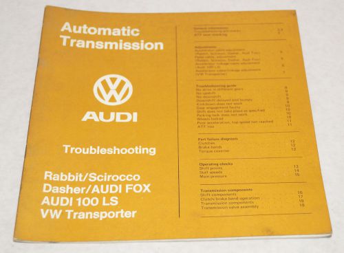 1976 vw audi automatic transmission troubleshooting manual