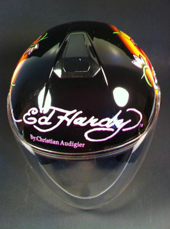 Kbc / ed hardy love kills slowly black motorcycle helmet size medium