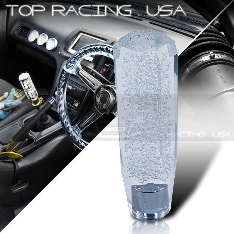 Universal 150mm octagon crystal bubble jdm/vip style  shifter shift knob clear