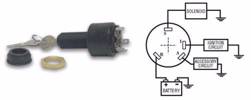 Four winns boats new ignition switch 4-blade/post 028-1286