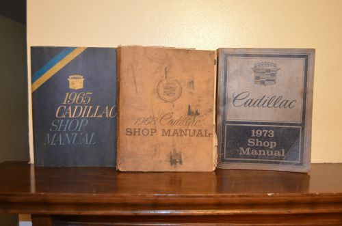 Lot of 3 vintage cadillac shop manuals 1965 1968 &amp; 1973