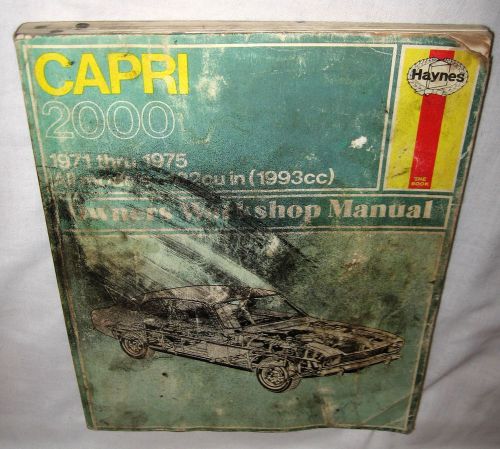 Haynes capri 2000 auto owners workshop manual 1971-1975 all models 122cu in