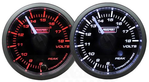 Prosport premium series white/red 52mm voltmeter gauge