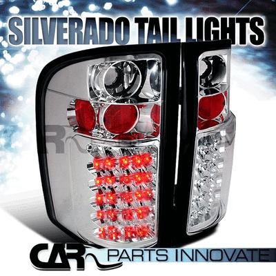 Chevy 07-12 silverado 1500 2500 3500 led tail lights brake rear lamp chrome