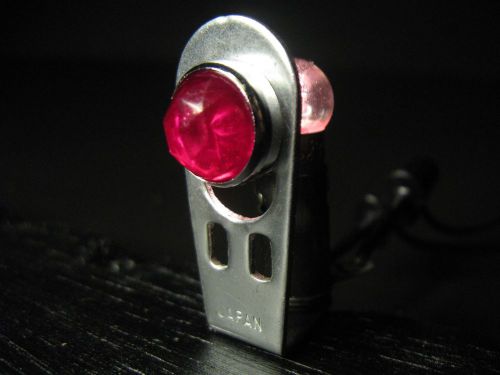 Vintage dash gauge panel light indicator with ½” red jewel lens &amp; bulb