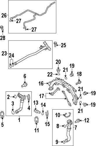 Porsche 97010680100 genuine oem return hose o-ring