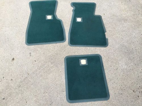 1960&#039;s, 1970&#039;s, &amp; 1980&#039;s green cadillac front floor mat set, &amp; 1 rear floor mat