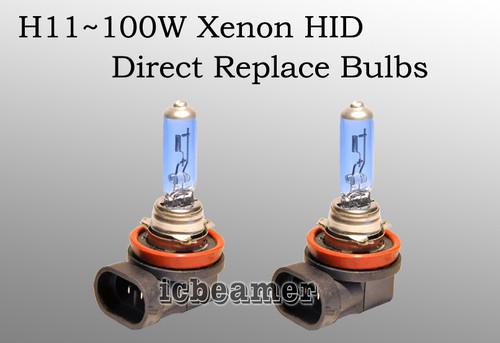 H11 100w pair low beam fog xenon hid white universal replace bulbs cw3bbg